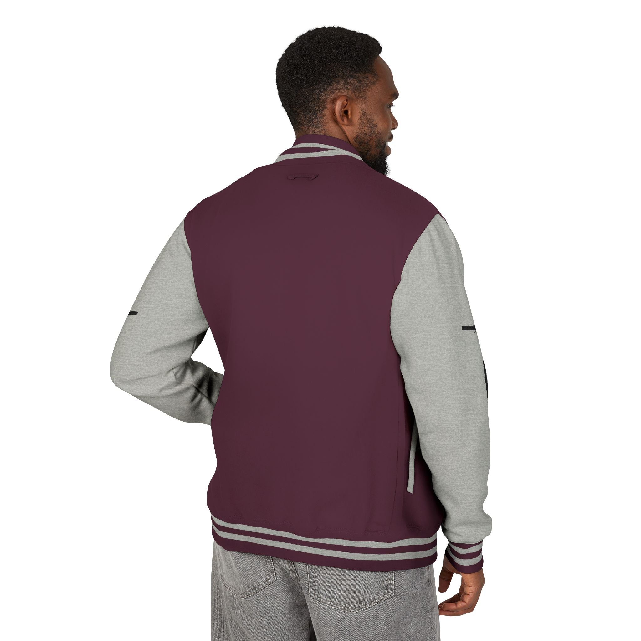 Cross Emblem Letterman Jacket | Red White Varsity