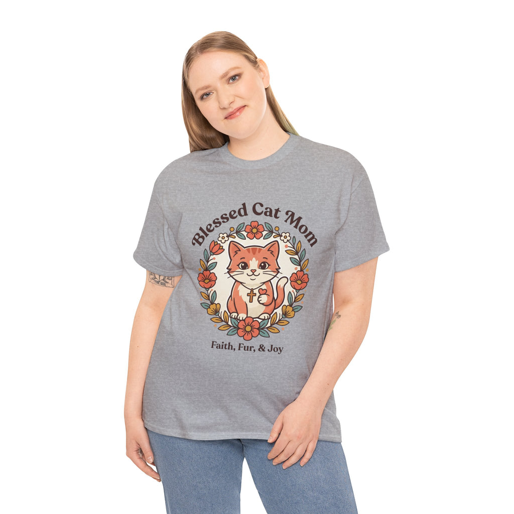 Blessed Cat Mom T-Shirt – Faith, Fur & Joy Floral Cat Mom Tee