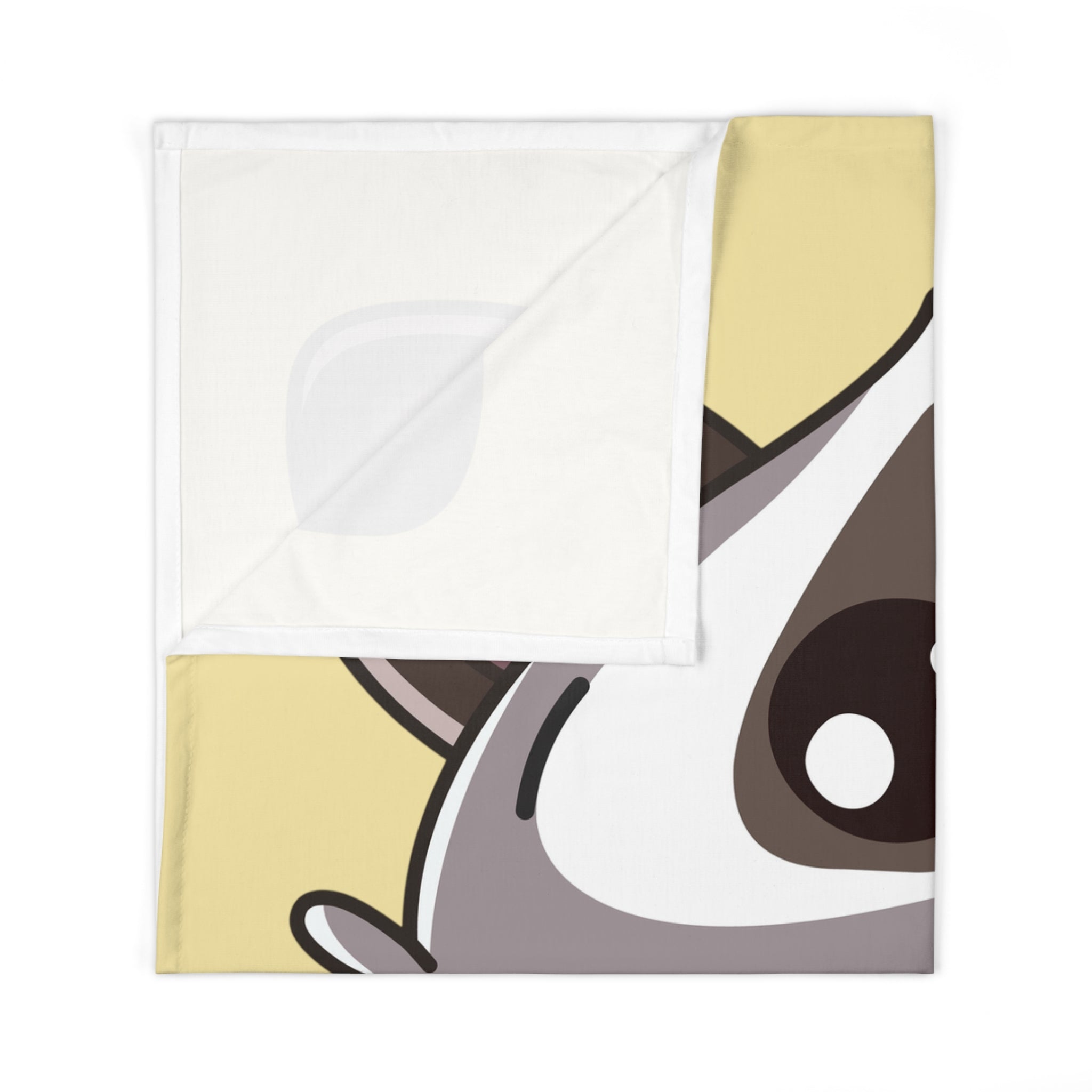 Cute Raccoon Jesus Loves Me Baby Swaddle Blanket | Religious Nursery Yellow