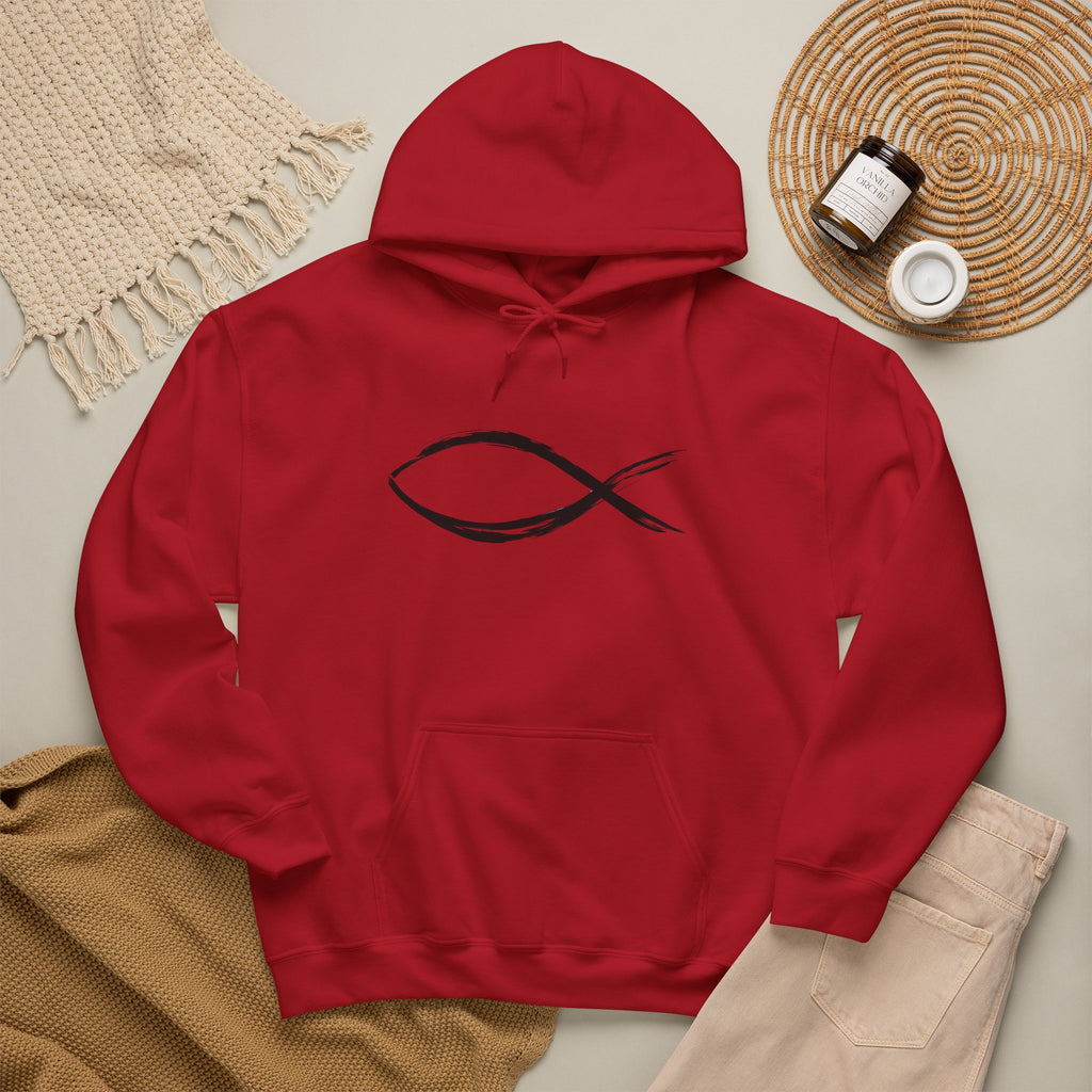 Christian Fish Symbal Heavy Blend™ Hooded Sweatshirt