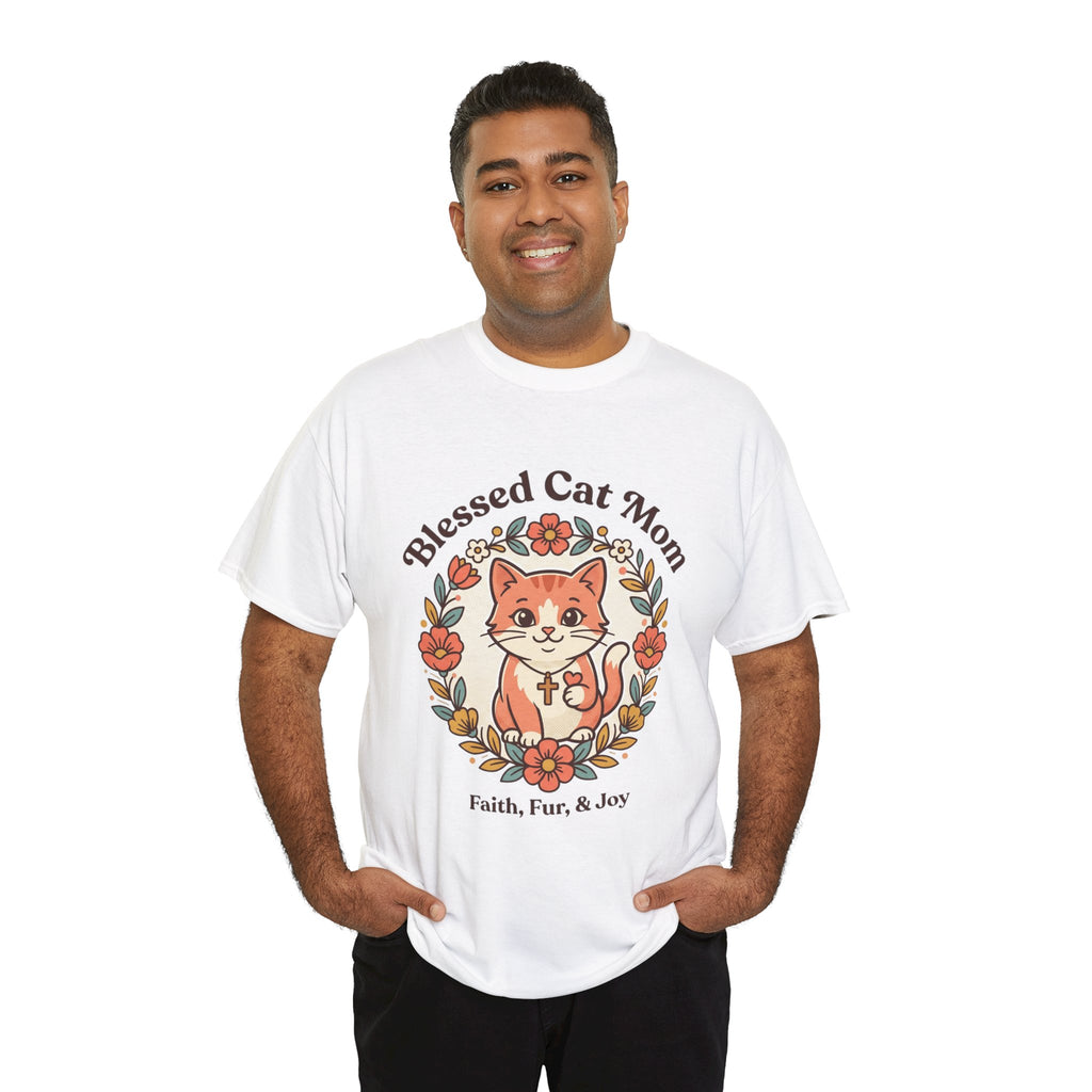 Blessed Cat Mom T-Shirt – Faith, Fur & Joy Floral Cat Mom Tee