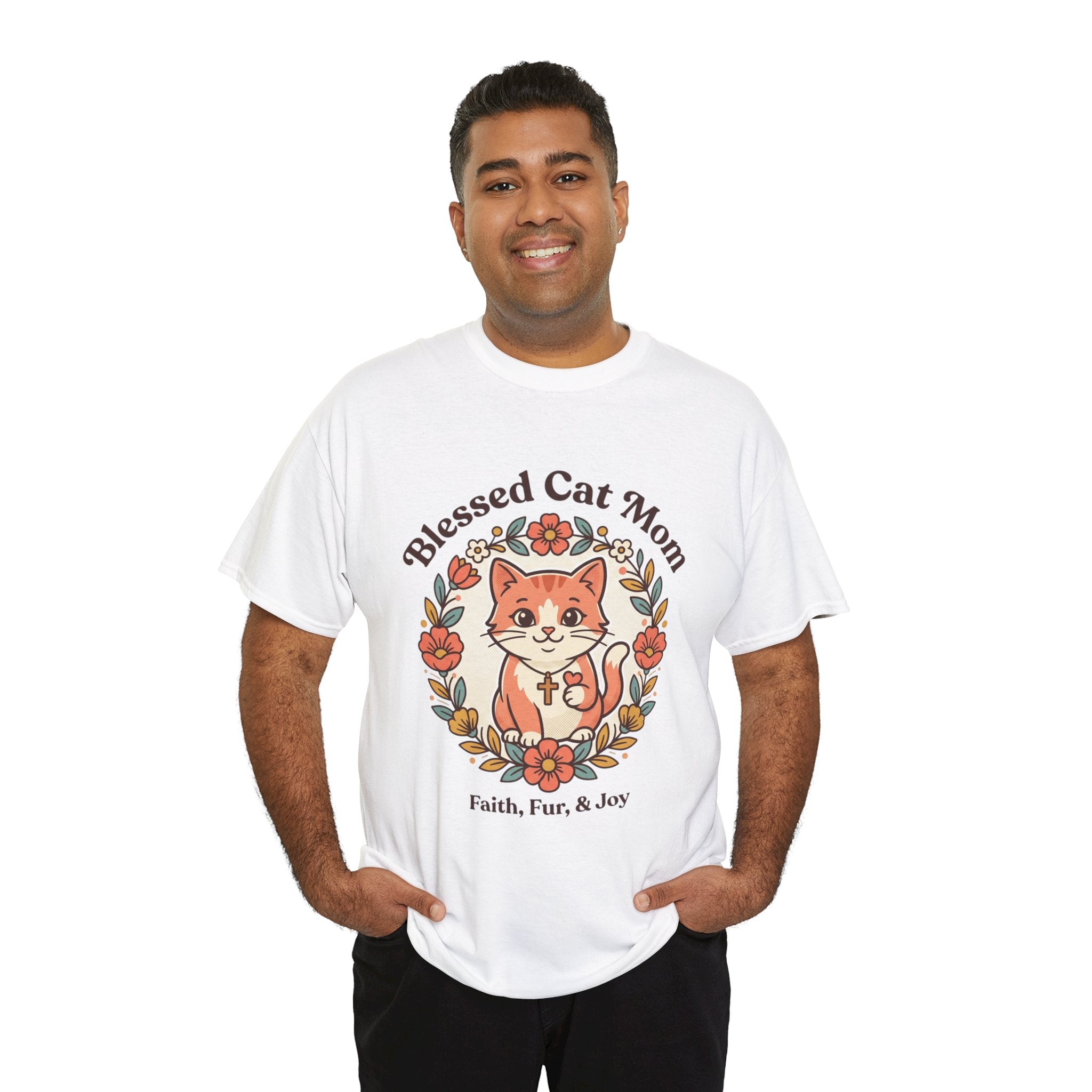 Blessed Cat Mom T-Shirt – Faith, Fur & Joy Floral Cat Mom Tee
