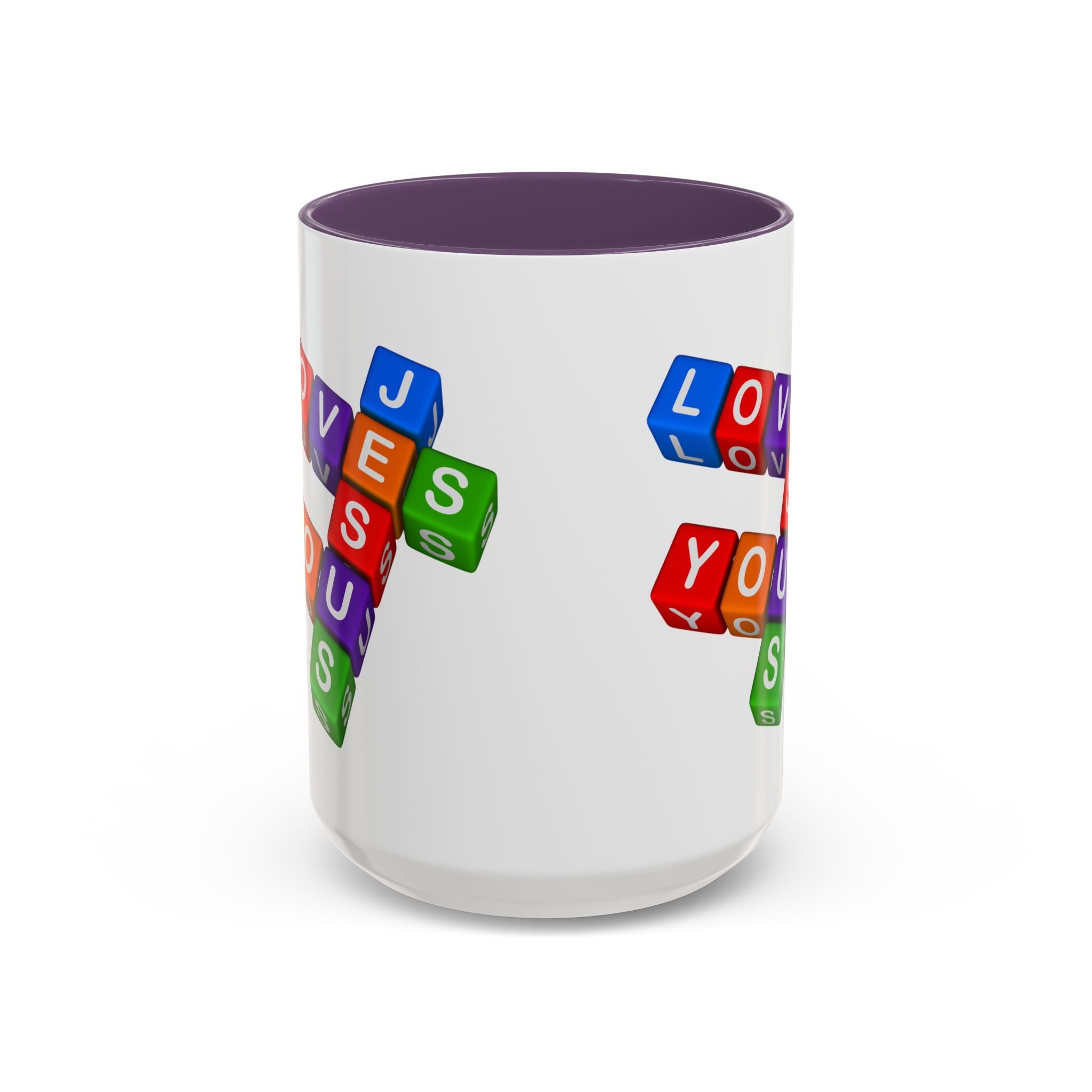 Colorful Letter Blocks 'Jesus Loves You' Mug | Accent Coffee Mug