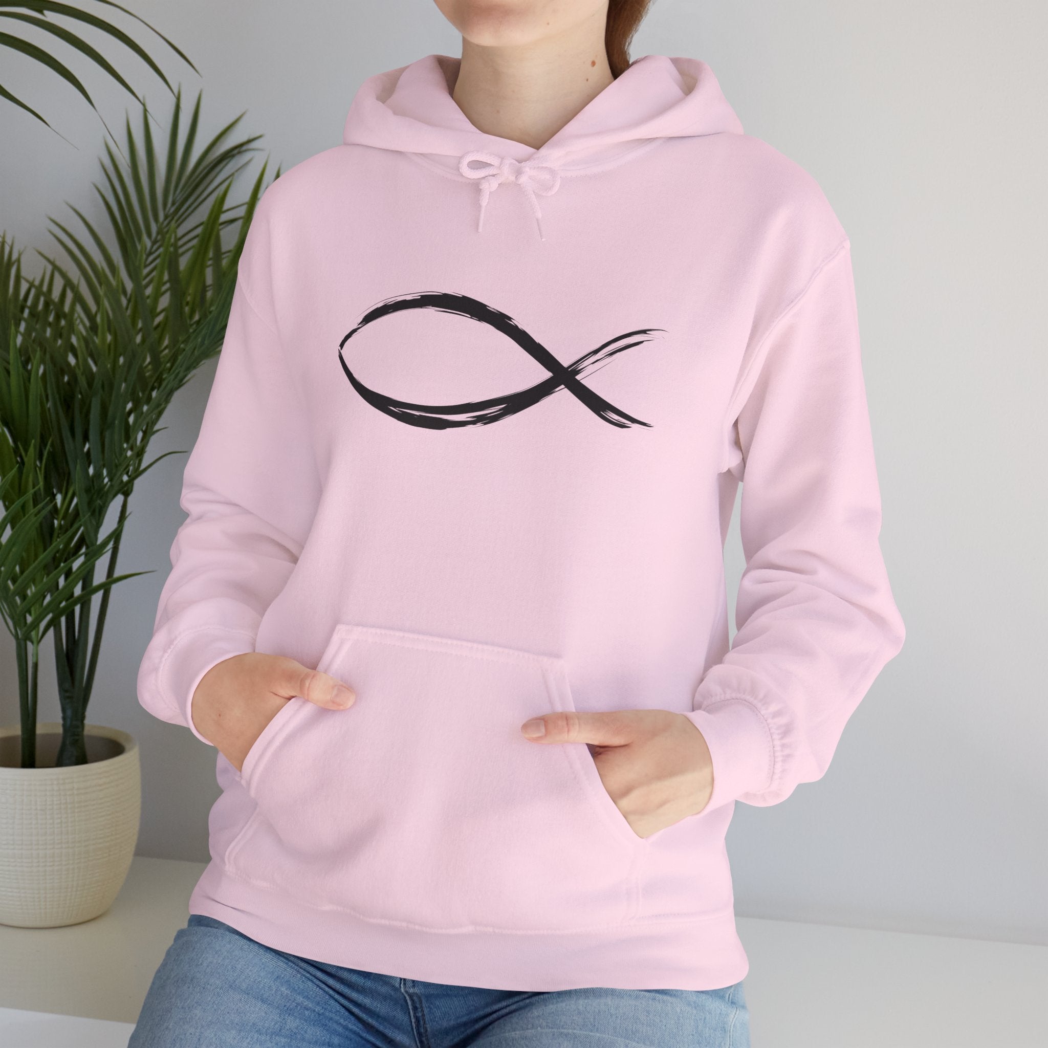 Christian Fish Symbal Heavy Blend™ Hooded Sweatshirt