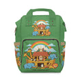 Noah's Ark Animals diaper backpack | green rainbow kid's backpack