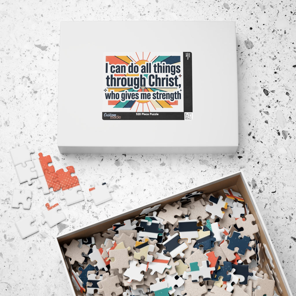 Christian Inspirational Puzzle - "I Can Do All Things Through Christ" Motivational Jigsaw