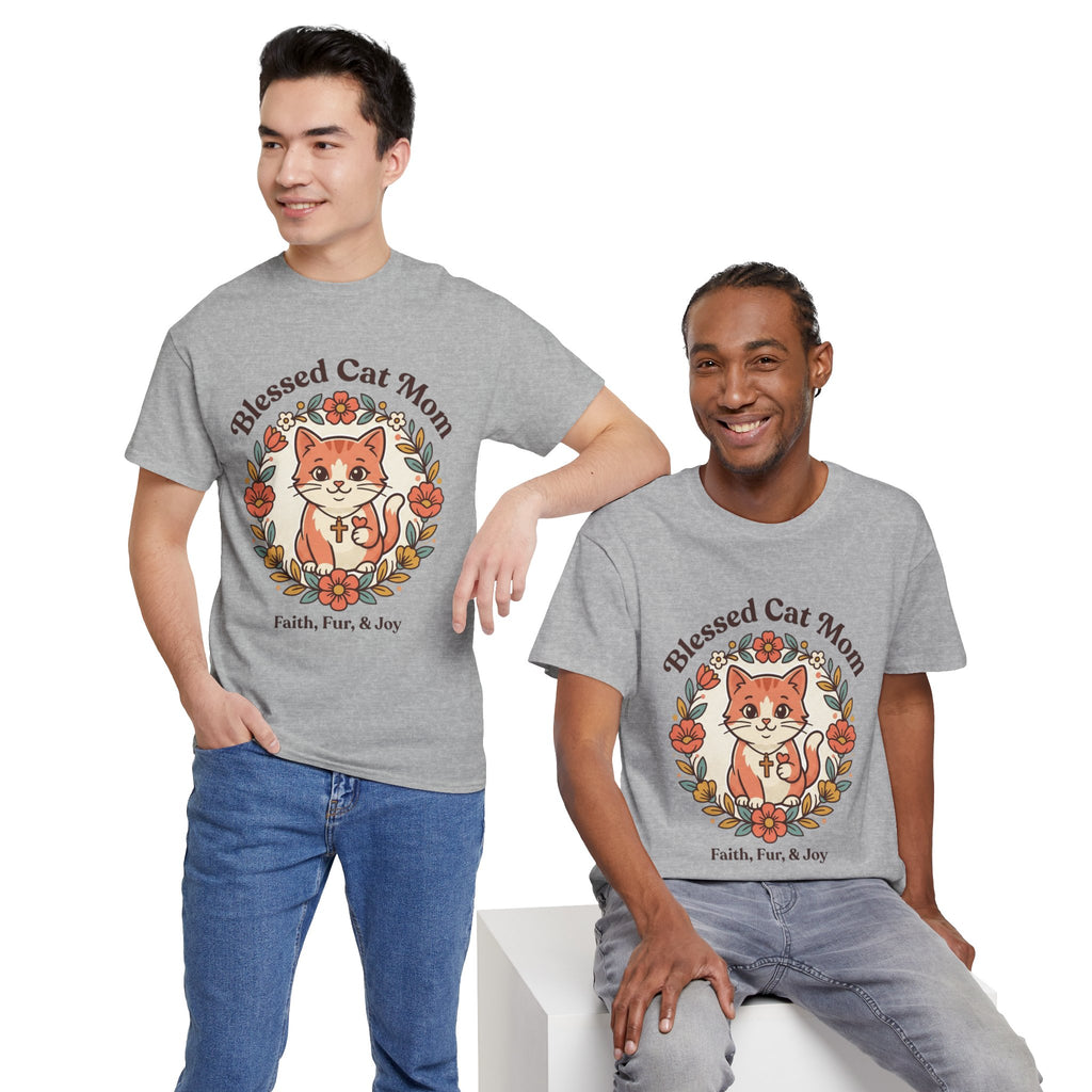 Blessed Cat Mom T-Shirt – Faith, Fur & Joy Floral Cat Mom Tee